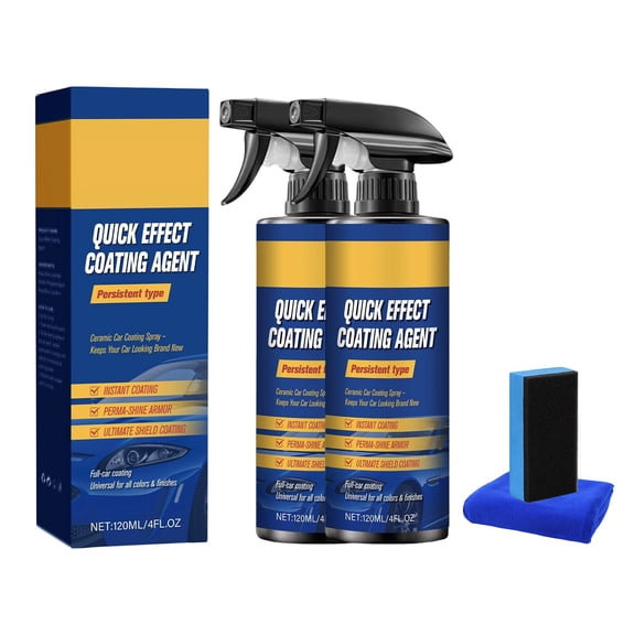 Quick Effect Coating Agent for Car, Coating Car Coating Spray – Hydrophobic Crystal Plating Agent for Car Shine & Protection, Water Repellent Sealant 120ml