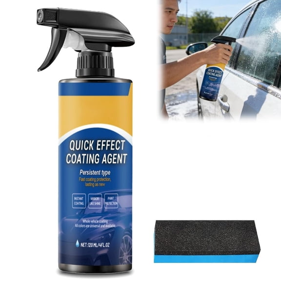 Quick Effect Coating Agent, Car Spray Forms Durable Protective Layer, Restores Glossy Shine Instantly, Waterless Wax Polish for Cars, Trucks, SUVs Home Garage Use