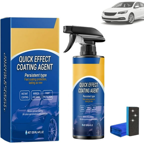 Quick Effect Coating Agent For Car (2 Pcs) – Multi-Functional 3 In 1 Coating Renewal Spray with Long-Lasting Protection & Waterless Wash