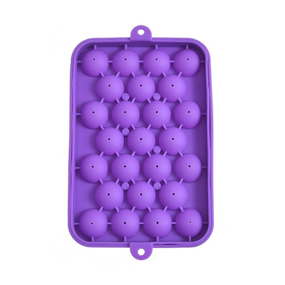 Quick-Fill Silicone Ice Cube Tray with Leakproof Lid – Food-Grade Easy Release Mold for Coffee, Cocktails, Compact Freezer Storage & Gift Idea (10.2x2.75in, Dishwasher Safe) Purple