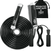 Quick Fit Weighted Jump Rope Set of 2 1LB with Standard Skipping Cord - Portable Exercise Accessory for Cardio, HIIT, Endurance - Fun Workout Aid for Burning Heavy Calories