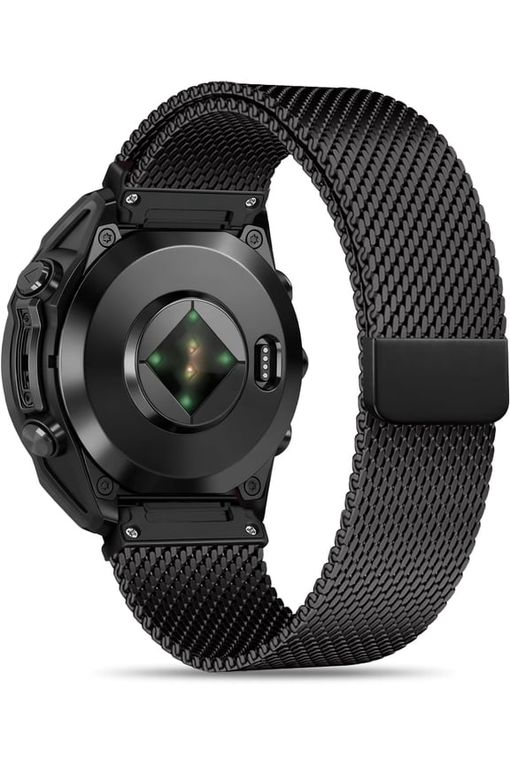 Quick Fit Watchband Compatible with Garmin Fenix 8 Pro 47mm/Fenix 7 Pro/6 Pro/5 Plus,22mm Magnetic Buckle Stainless Steel Milanese Loop Mesh Metal Strap for Fenix 8 47mm/7/6/5 Accessory