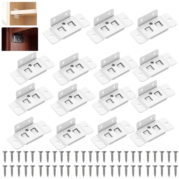 Quick Fitting Furniture Joint Bracket, 15Pcs Heavy Duty Stainless Steel L Shape Joint Fixing Brackets with Screws, Heavy-Duty Corner Brackets for Cabinets, Tables & Chairs Repair Kit(White)