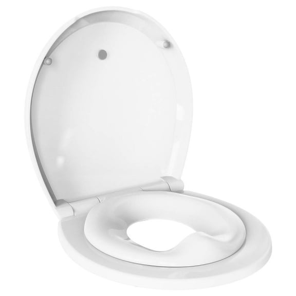 Quick Flip Toilet Seat with Built-In Potty Training Seat