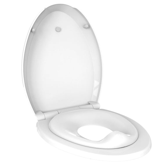 Quick Flip Toilet Seat with Built-In Potty Training Seat
