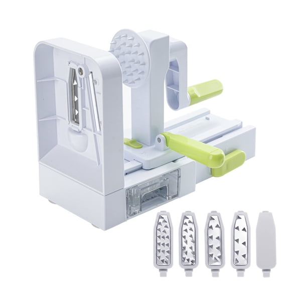 Quick Fold 5-Blade Spiralizer: Versatile & Compact Foldable Vegetable Spiral Slicer, Best Veggie Pasta Spaghetti Maker for Low Carb/Paleo/Gluten-Free