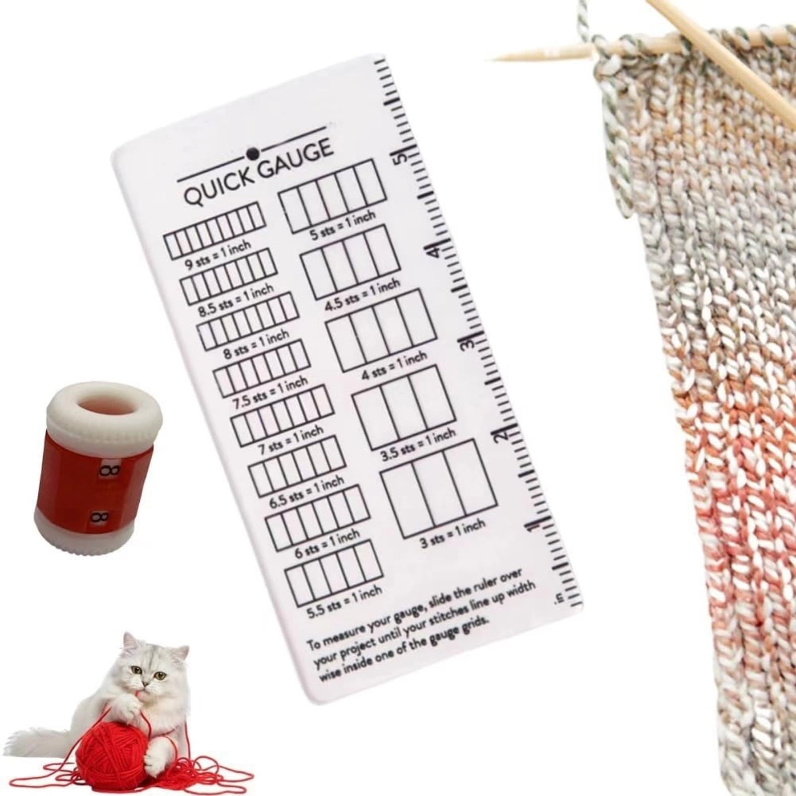 Quick Gauge Ruler, Gauge Ruler for Knitting and Crochet, Easy Stitch ...