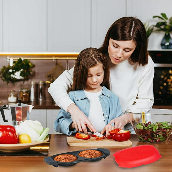 Quick-Heat Microwave Egg Cooker | Poacher | Fryer, Multi-use Microwave Egg Maker for Breakfast Sandwiches, Dishwasher-Safe, Portable for Home, Travel, Gifts (Red)