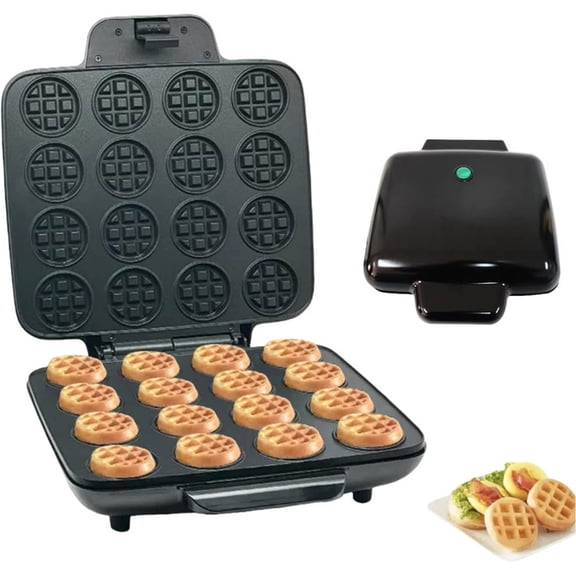 Quick Heating 16-Hole Waffles Maker NonStick Portable Electric Pancake Maker Small Breakfast Machine Easy to