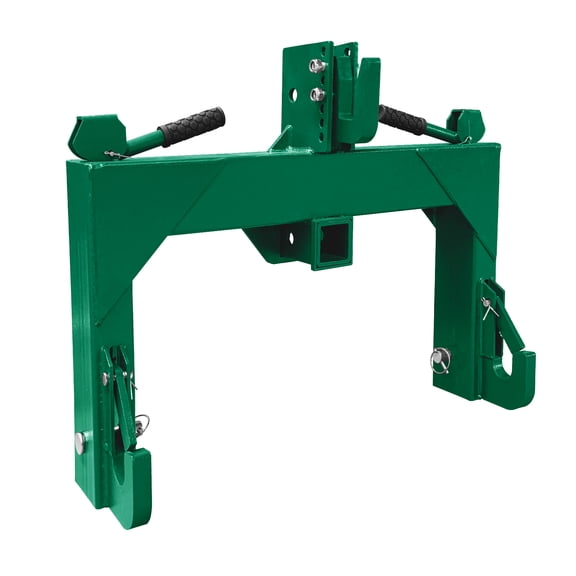 Quick Hitch 3-Point with 2" Receiver, 5-Level Adjustable Bolts for Tractors Implements Mowers Plows Logging, Heavy Duty Farm Attachment, Black