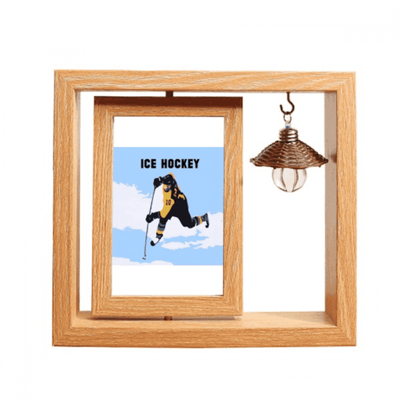 Quick Hockey Tips Ice Art Deco Fashion Wooden Rotating Picture Photo Frame 4x6