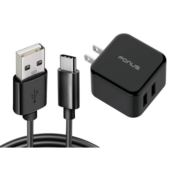 Quick Home Charger 30W for TCL 50 Pro NxtPaper/XE 5G - 6ft USB Cable 2-Port USB Power Cord Travel Wall AC Adapter