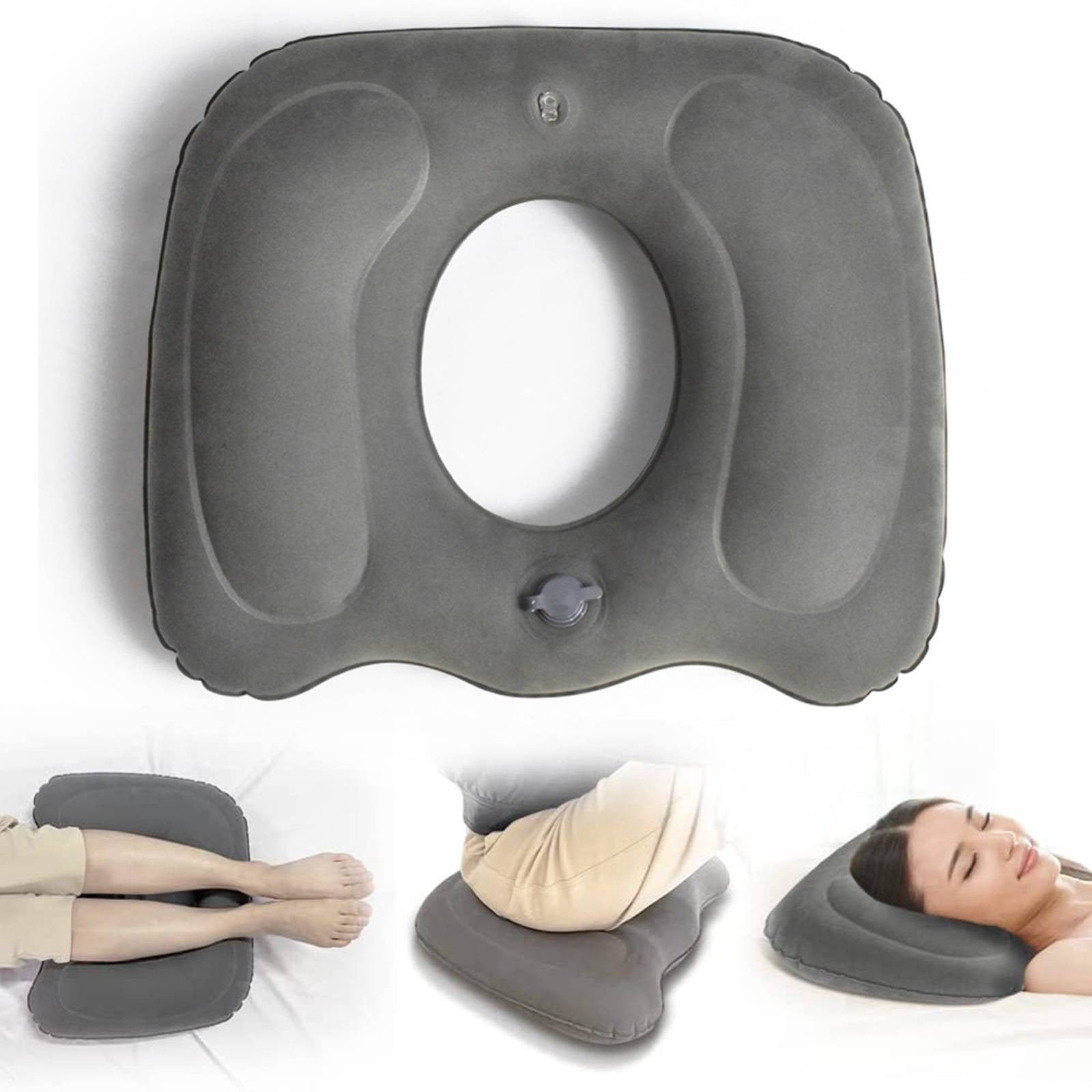 Quick Inflation Cushion Cushion Mid Hollow Anti Decubitus For Hemorrhoids Flocked Buttock Cushion Comfort For Hemorrhoids Sciatic Nerve Coccyx