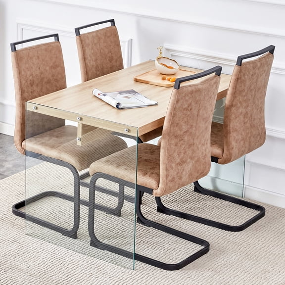 Quick Install & 4-Seat Capacity - Table and Chair Set in Small Apartment, Space-Saving