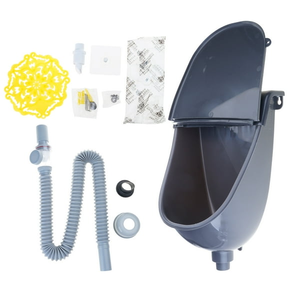 Quick Install Spill Proof Urinal with Cover - Wall Mounted Flushing Diverting Toilet for Compact Spaces & Public Use