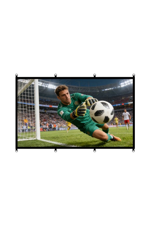 Quick Installs D Rings Projection Screen 16:9 Ratio Thickened Polyester Fabric For Home Theater And Camping