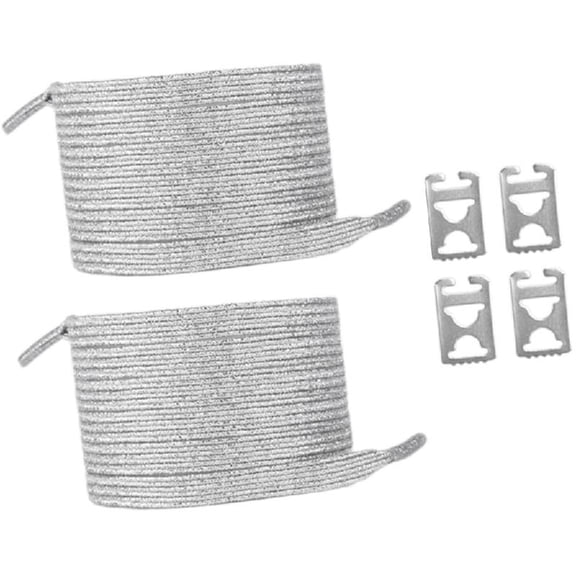 Quick Lacing Stretchable Secure Metal Not Tie Glittering Metallic Shoelaces For Athletic Footwear
