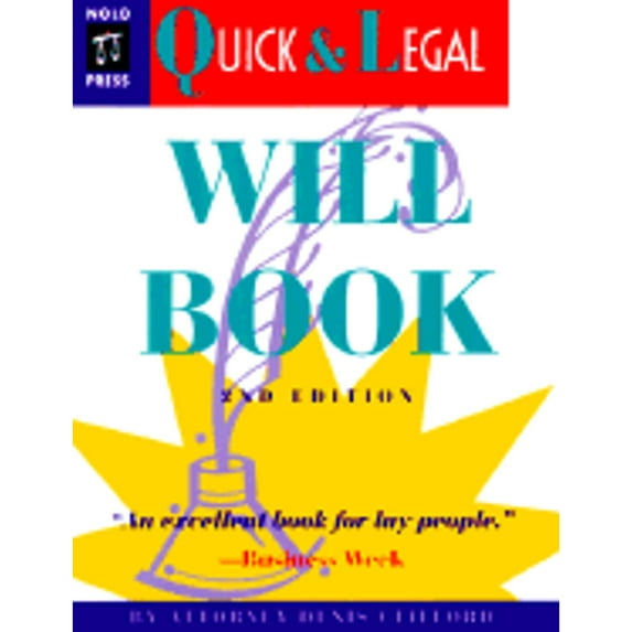 Pre-Owned Quick & Legal Will Book (Paperback) 087337505X 9780873375054