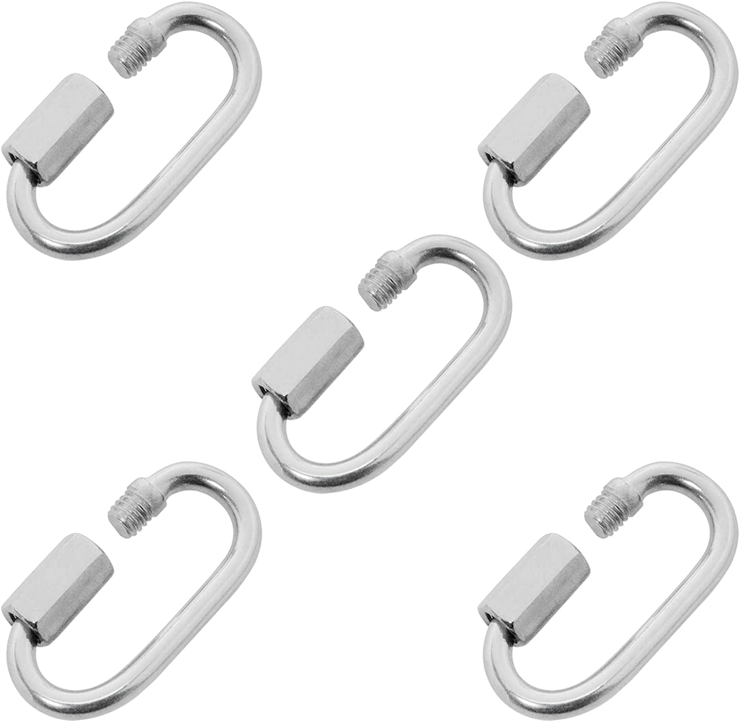 Twist Key Rings Quick Link 5PCS Stainless Steel D Shape Locking Screw Oval Locking ...
