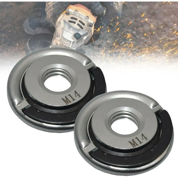 Quick Lock Grinder Nut, Angle Grinder Flange Nut, Thread Flange Nuts Set Tool, For Grinders Inner, Outer Flanges, Inner Outer Flanges Nuts for Grinders (2pcs-M14)