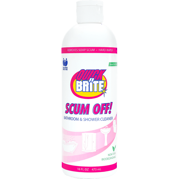 Quick ‘n Brite Scum Off Shower Cleaner - No Scrub, No Harsh Chemical Daily Shower Cleaner, Multi-Surface All-Purpose Cleaner 16 Oz (Packaging May Vary)