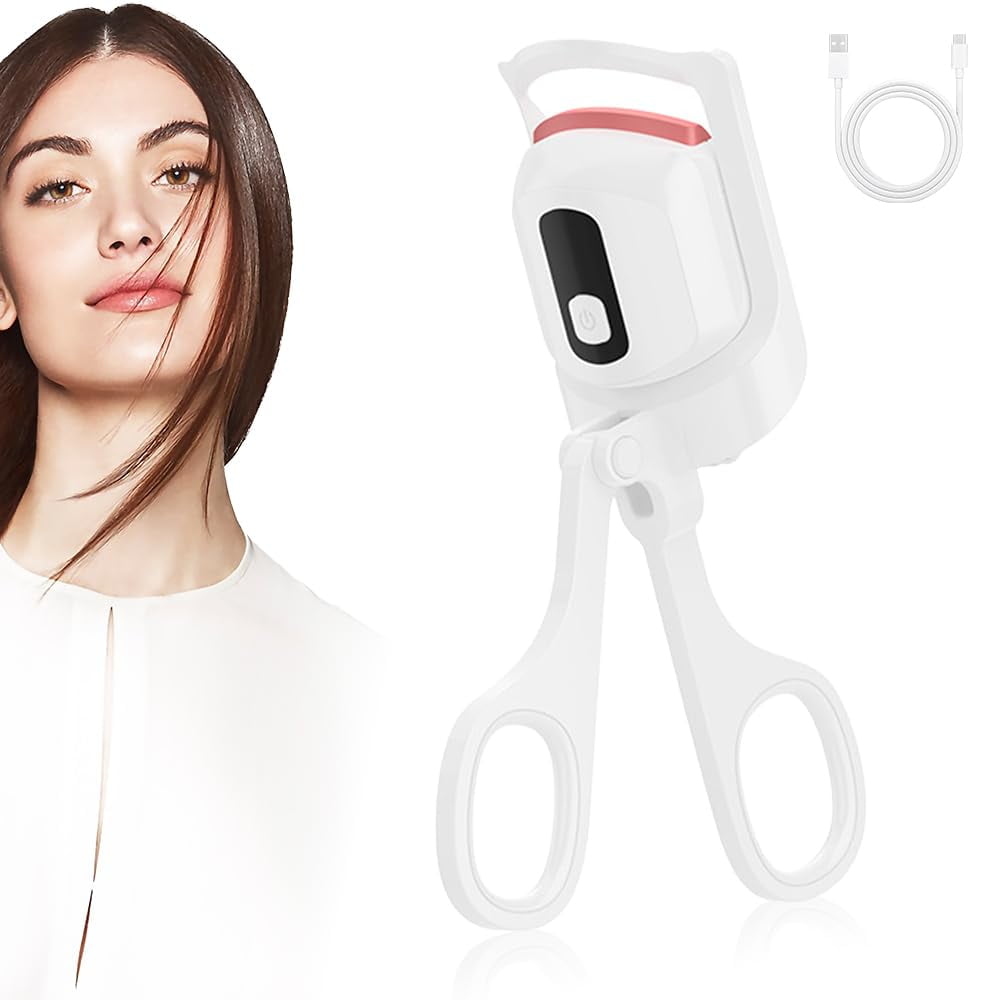 Quick Natural Curls Heated Eyelash Curler - USB Rechargeable, 3 Heat Modes with LCD for Long-Lasting Volume