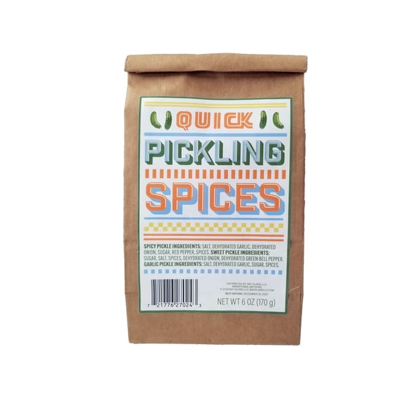 Quick Pickle Kit 6 Pack Pickling Spice Variety (Spicy, Sweet, Garlic) 1 oz Bags Easy Homemade Refrigerator Pickles Just Add Cucumbers, Vinegar & Water
