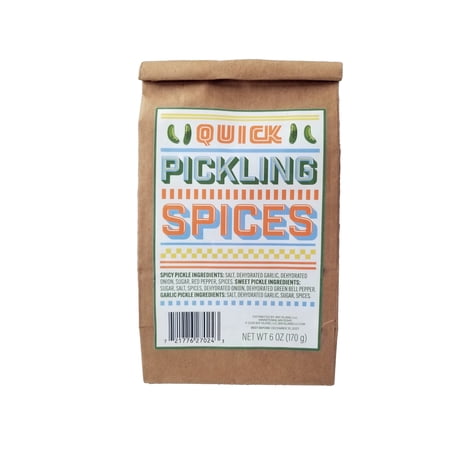 Quick Pickle Kit – 6 Pack Pickling Spice Variety (Spicy, Sweet, Garlic) – 1 oz Bags – Easy Homemade Refrigerator Pickles – Just Add Cucumbers, Vinegar & Water