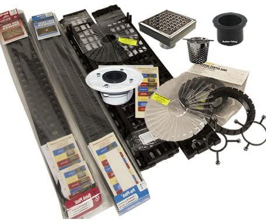 Quick Pitch with SereneDrains Square Drain Shower Floor Kit - Bathtub ...