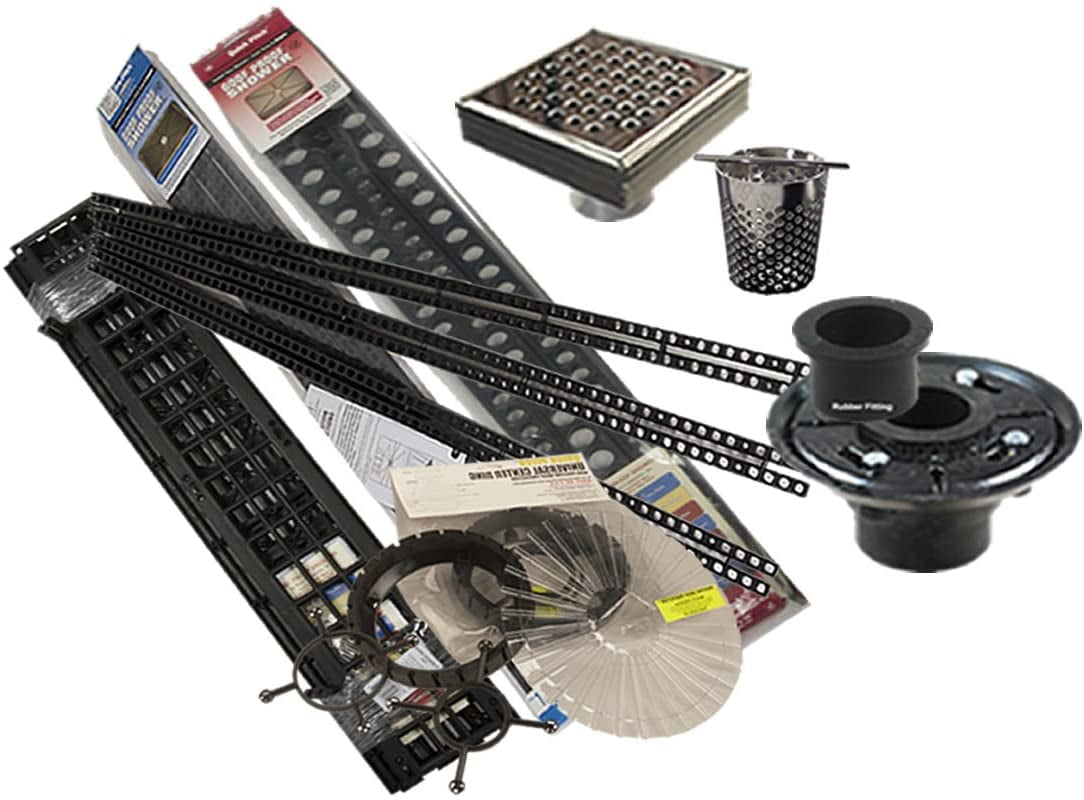 Quick Pitch with SereneDrains Square Drain Shower Floor Kit Standard shower Size Kit