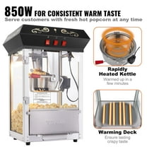 Quick Pop Popcorn Maker Machine, 850W 8 Oz 48-Cup Countertop Popper, Black