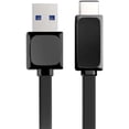 thumbnail image 1 of Quick Power FLAT USB-C Cable Compatible with Samsung Galaxy S21/Ultra/S21+/Plus with USB 3.0 Gigabyte Speeds and Quick Charge Compatible! (BLACK 3.3ft1M), 1 of 5