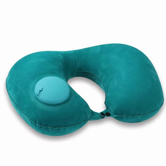 Quick Press Inflatable Travel Pillow, Ultra Compact Foldable Design for Airplane Nap, Office Break, Home Use, Soft Support
