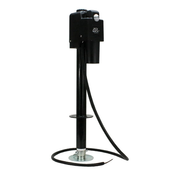 Quick Products JQ-3500B Power A-Frame Electric Tongue Jack with LED Work Light and Permanent Ground Wiring for Camper Trailer, RV - 3,650 lbs. Capacity (Higher then Standard 3,500 lbs. Jack!), Black