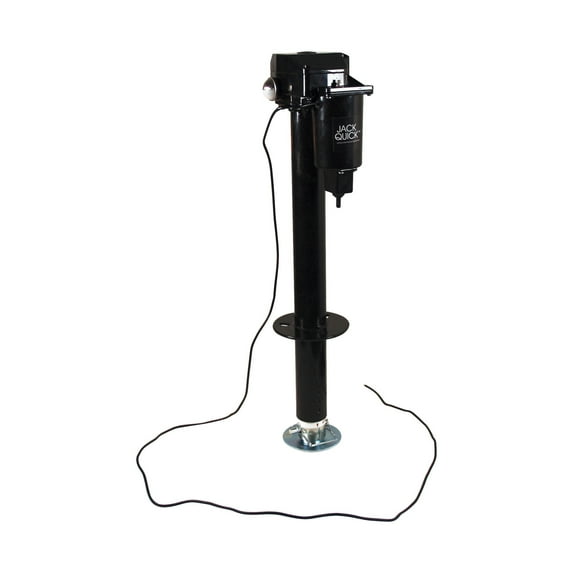 Quick Products JQ-3000 Power A-Frame Electric Tongue Jack with LED Work Light and Permanent Ground Wiring for Camper Trailer, RV, Ice House - 3,250 lbs. Lift Capacity