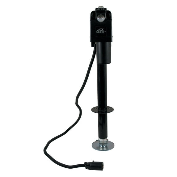 Quick Products JQ-3500B-7P Power A-Frame Electric Tongue Jack with 7-Way Plug - 3,650 lbs. Lift Capacity, Black