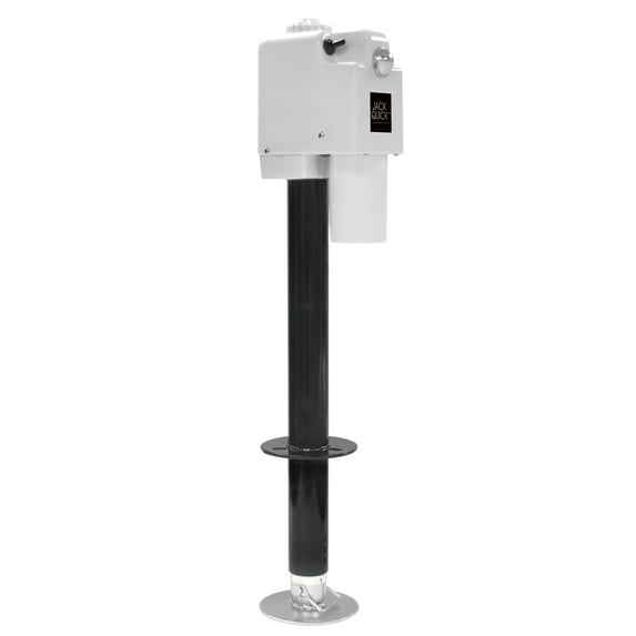Quick Products JQ-3500W Power A-Frame Electric Tongue Jack with LED Work Light and Permanent Ground Wiring for Camper Trailer, RV - 3,650 lbs. Capacity (Higher then Standard 3,500 lbs. Jack!), White