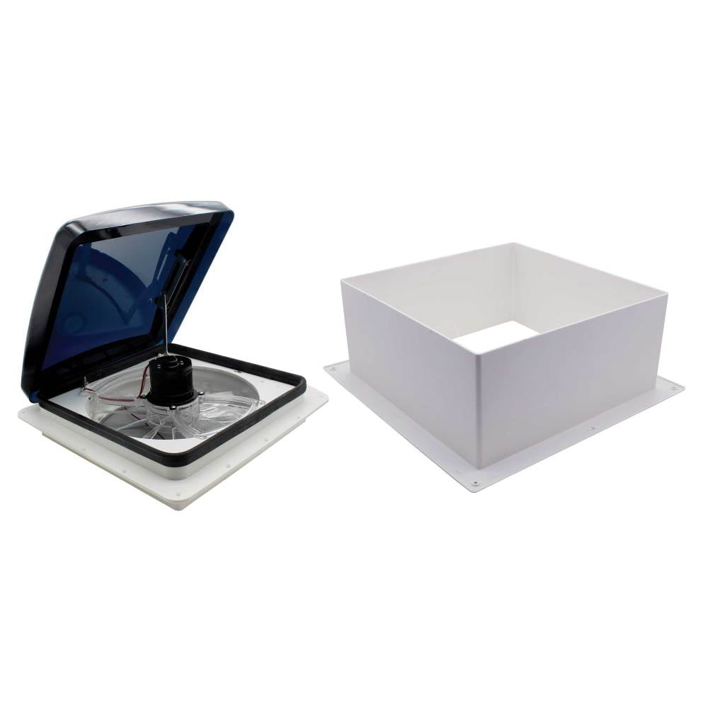 Quick Products QP-AK5000R RV Roof Vent with 3-Speed 12V Fan - Smoke/White