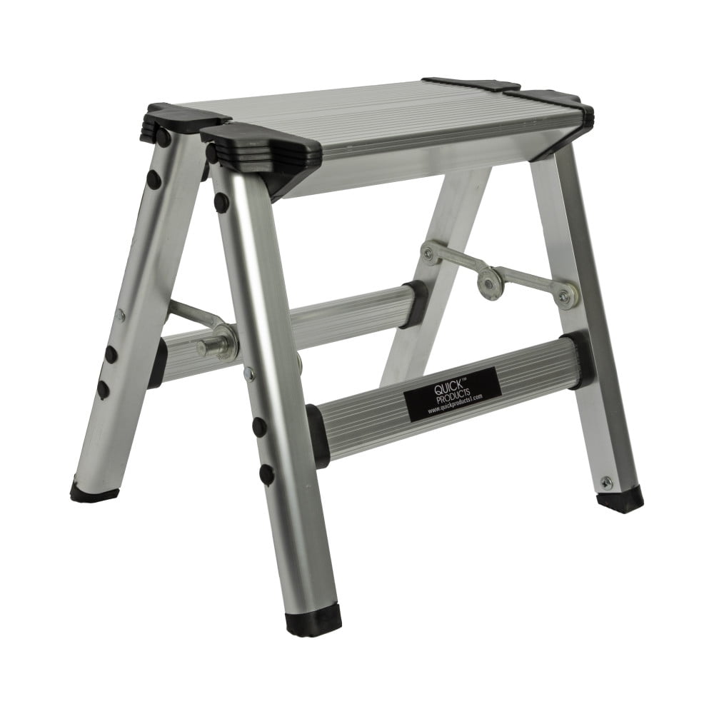 Slim-Profile Aluminum Foldable One-Step Stool, 11.5 Inches