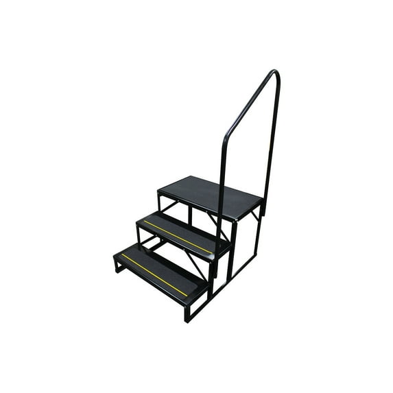 Quick Products QP-S5W2S Economy 5th Wheel Stair with Hand Rail and Non-Slip Treads for RV, Mobile Home, Pool, Hot Tub - 2-Step