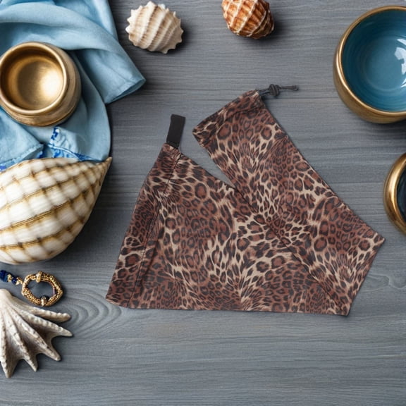 Quick Pull on Leopard Wig Cap Hair Sleeve for Locs Breathable and Adjustable Fit