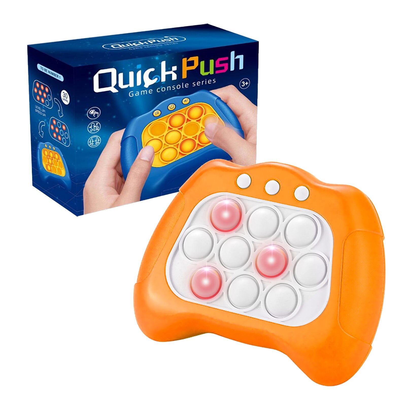 Dinosaur Fast Push Game, Pop Bubble Fidget Toy Quick Push Light Up