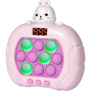 Quick Push Pop Game 6 Modes Games, Rabbit Fast Push Bubble Game, Console Pop Game, Fidget Toys Light up Pop Game, Handheld Puzzle Game Machine Gift for Kids & Teens