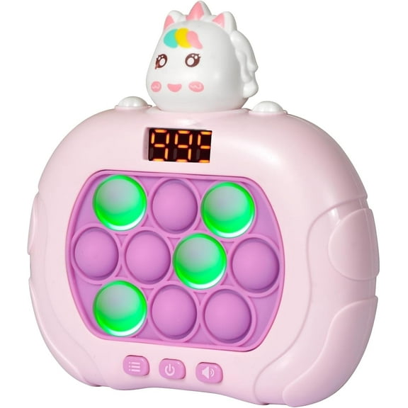 Quick Push Pop Game 6 Modes Games, Rabbit Fast Push Bubble Game, Console Pop Game, Fidget Toys Light up Pop Game, Handheld Puzzle Game Machine Gift for Kids & Teens