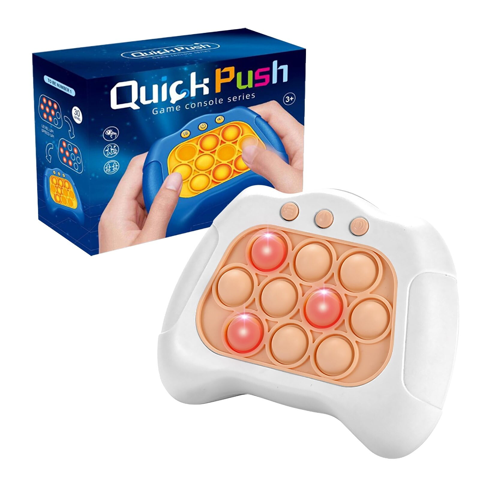 Quick Push Pop Light Up Game Fidget Toys Electronic Bubble Handheld Console  Pres