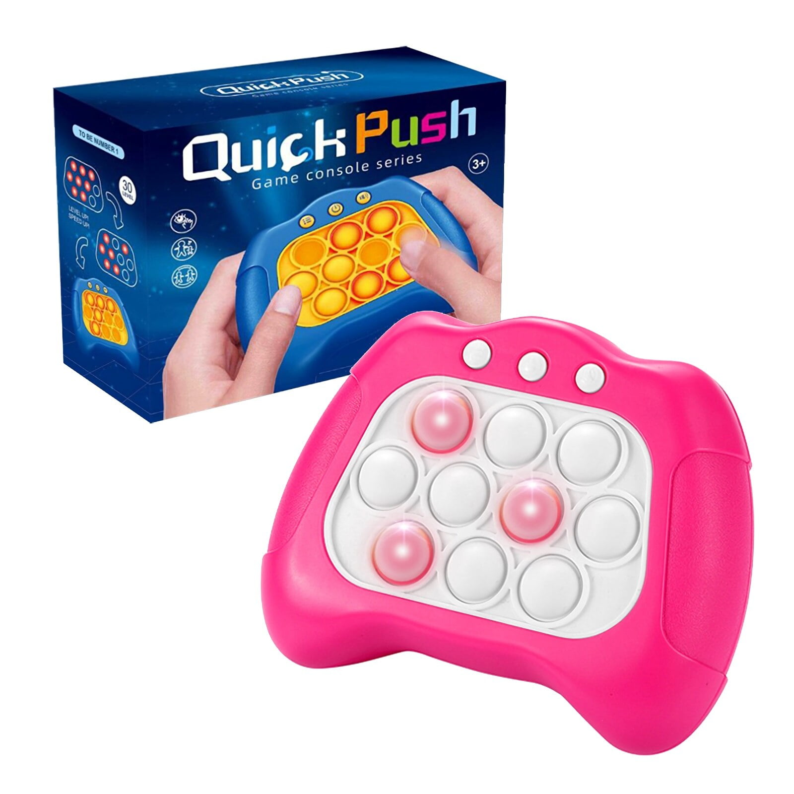 Quick Push Pop Game Controller, Electronic Pop Light Up Fast Push Handheld  Fidget Games for Kids Adults 