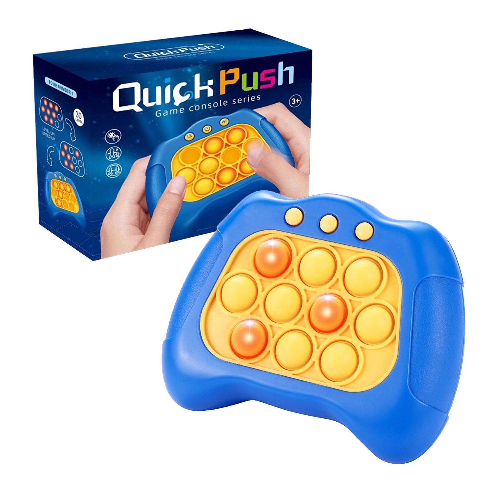 Quick Push Pop Game Controller, Electronic Pop Light Up Fast Push Handheld  Fidget Games for Kids Adults