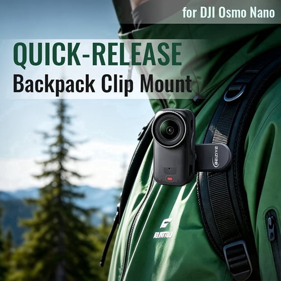 Quick-Release 360 Rotatable Backpack Clip Mount for DJI Osmo Nano, Sports Camera Accessories Anti-Shake Camera Holder