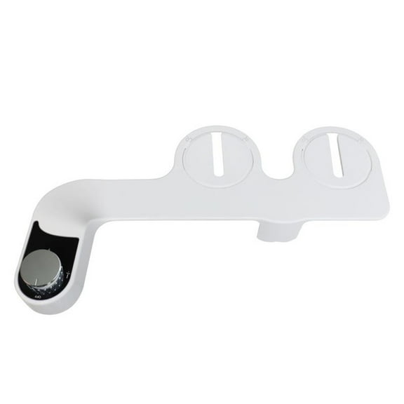 Quick Release Bidet Attachment with Dual Nozzles and Self Cleaning in White