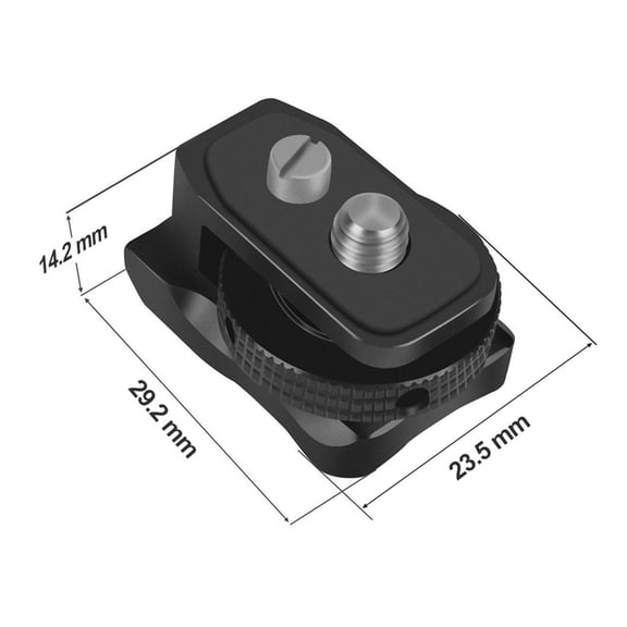Quick Release Cold Shoe Mount Adapter for DSLR Camera Cage 360 Rotatable, 1/4 Screw Aluminum Alloy